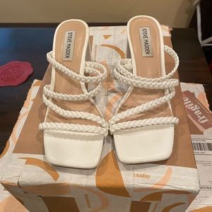 Steve Madden White Braided Heel
